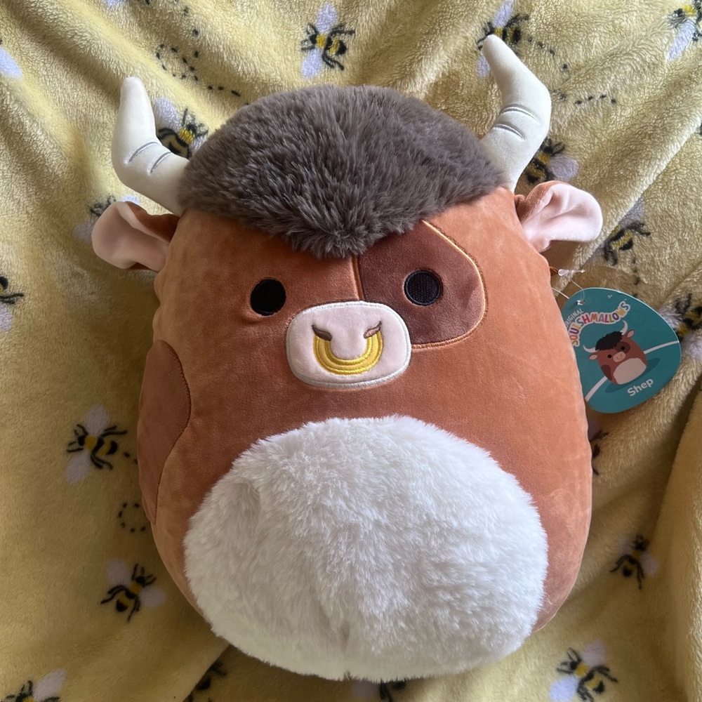 Kellytoy Shep the Highland Cow Bull 14in Squishmallow